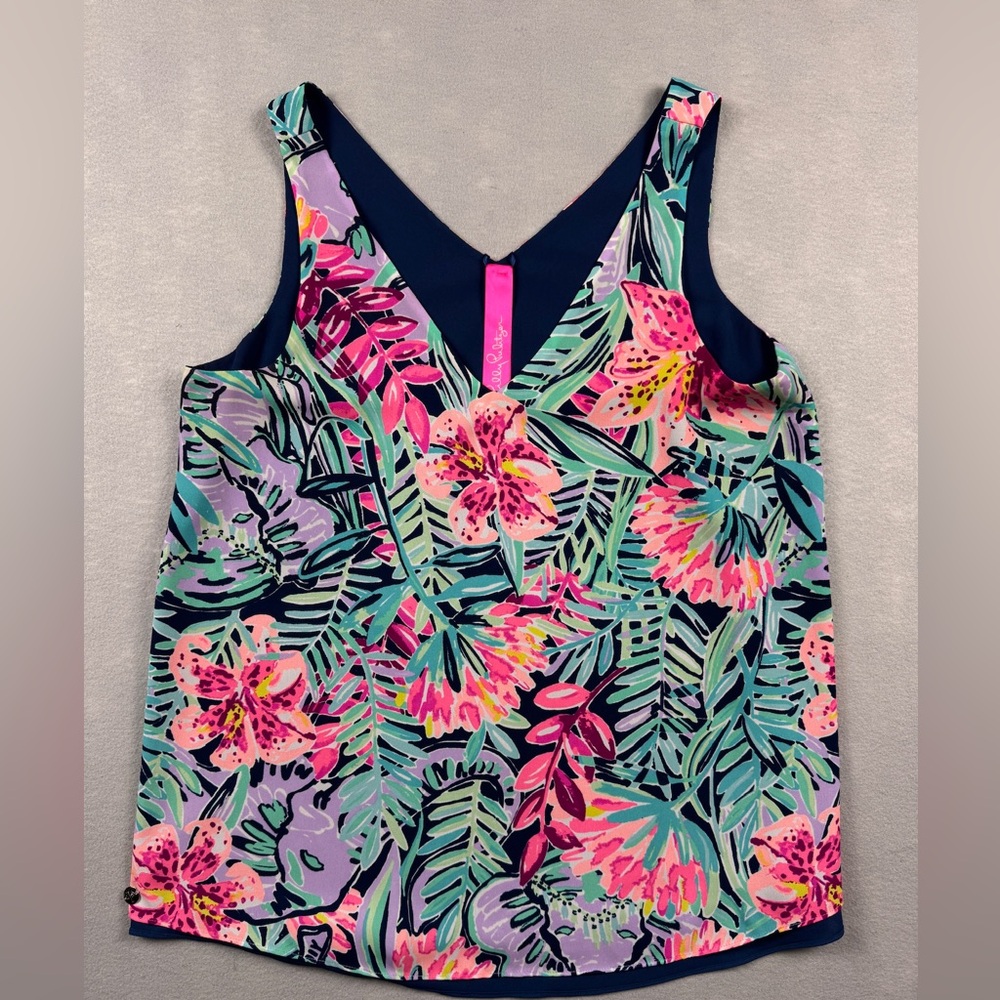 Lilly Pulitzer Pink and Green Floral Top